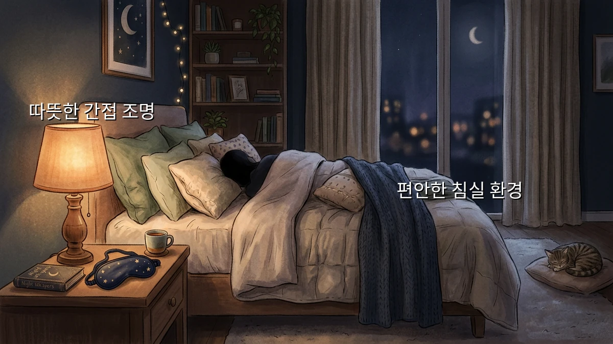 예민한 사람도 암막 커튼 없이 빛을 차단하는 침실 조명 조절 루틴
